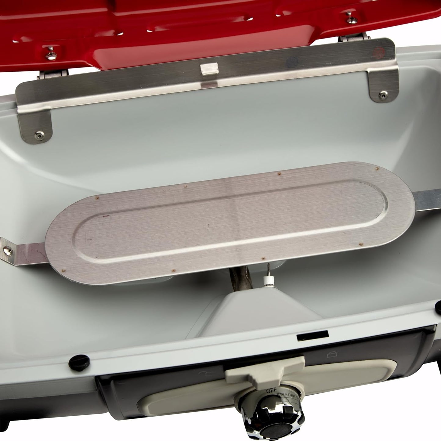 Cuisinart Petite Gourmet Portable Gas Grill, Compact & Lightweight Tabletop Small Grill for Bbqs, Camping, Tailgates & Small Spaces, 5,500 BTU Burner Folding with Carry Handles, Red