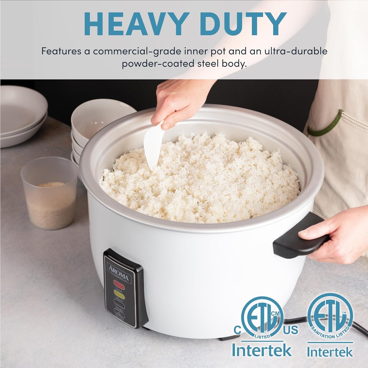 Aroma Housewares 60-Cup (Cooked) (30-Cup UNCOOKED) Commercial Rice Cooker (Arc-1033E),White