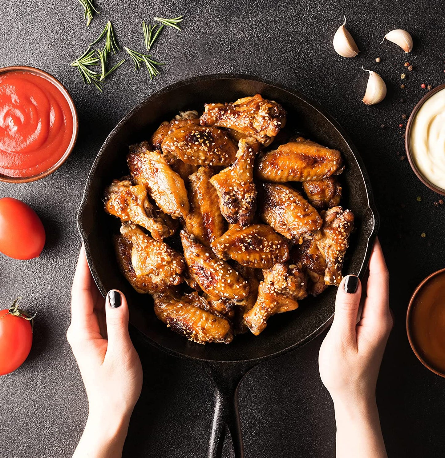Utopia Kitchen Cast Iron Skillets 3 Piece Set, Chefs Pan, Pre Seasoned Cast Iron Skillets, 6, 8 & 10 Inches, Easy Use in the Oven, Stove, Grill, or Campfire, Black