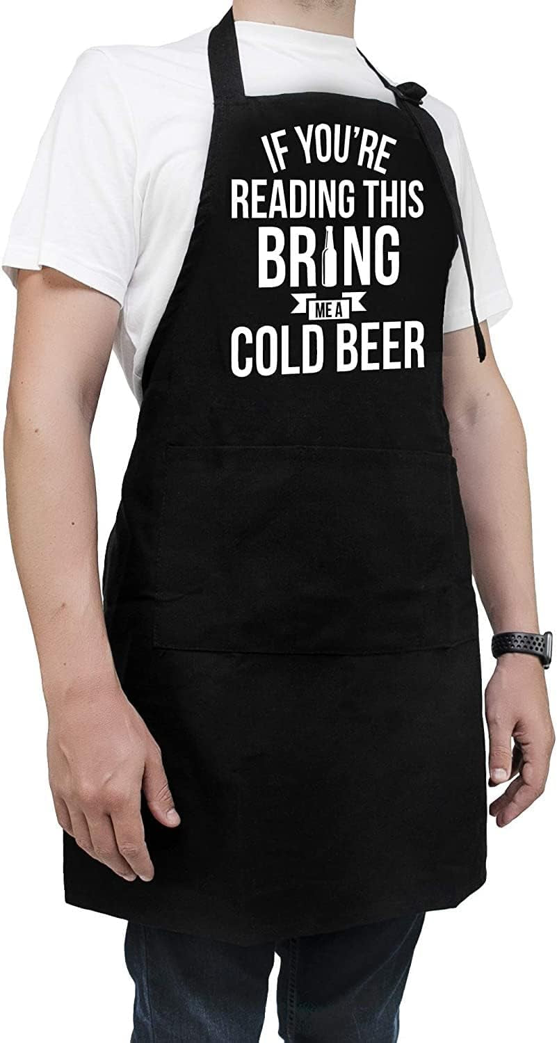 Neweleven Fathers Day Gift for Men, Dad, Husband, Him - Aprons for Men with Pockets