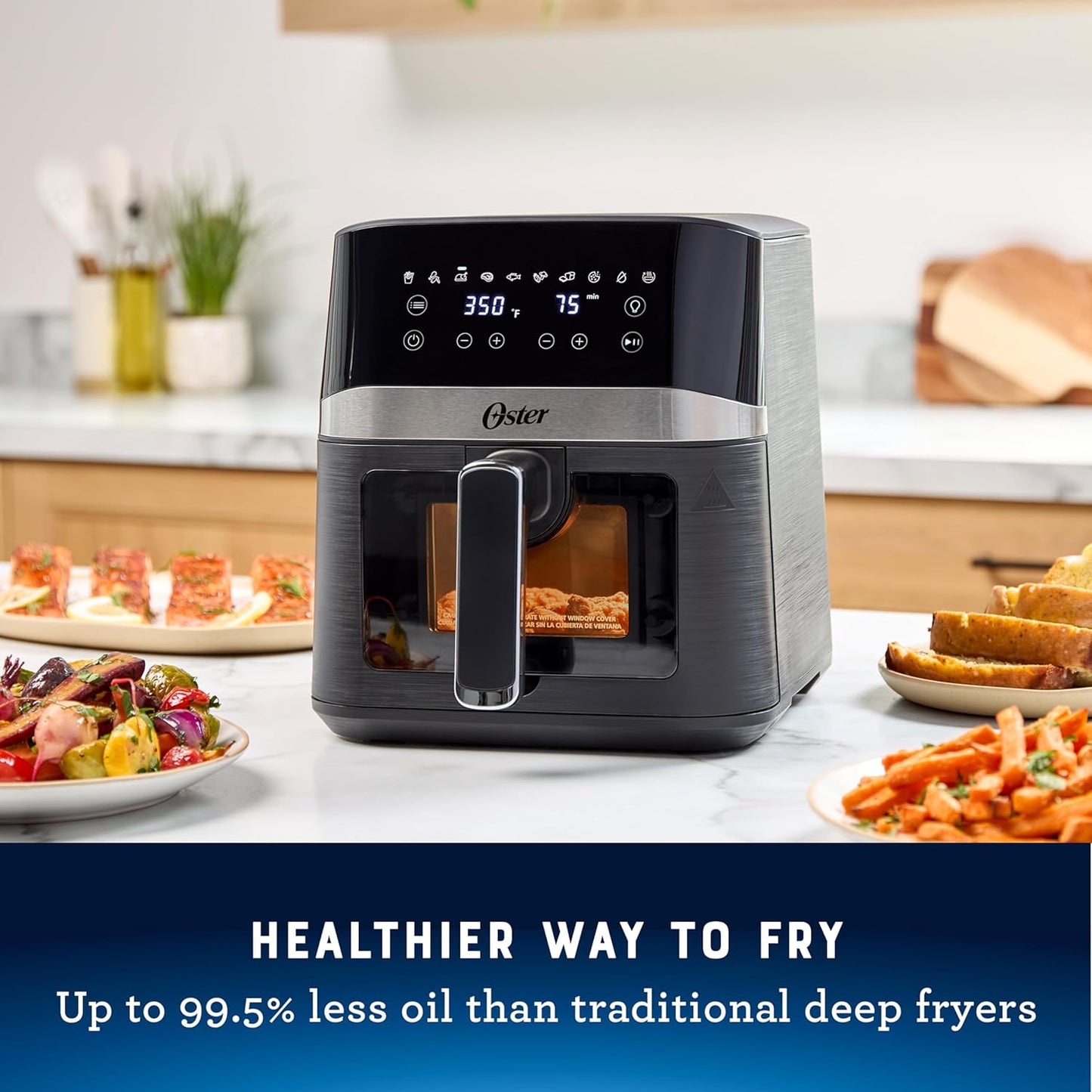 Oster Air Fryer 4 Quart Digital Air Fryer Medium with Window