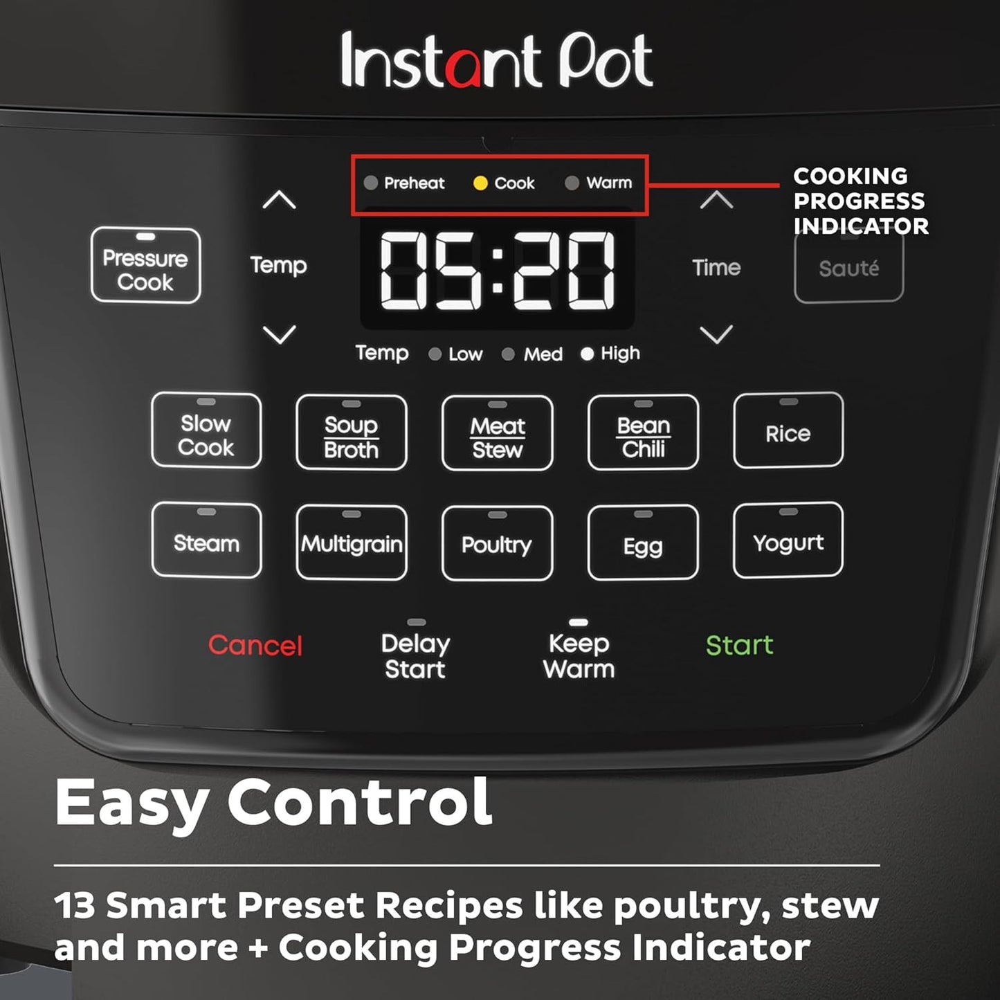 Instant Pot RIO Wide Base, 7.5 Qt, Large Searing Base, Whisperquiet Steam Release, 7-In-1 Multi-Cooker, Pressure, Slow, Rice, Steamer, Sauté, Yogurt & Warmer