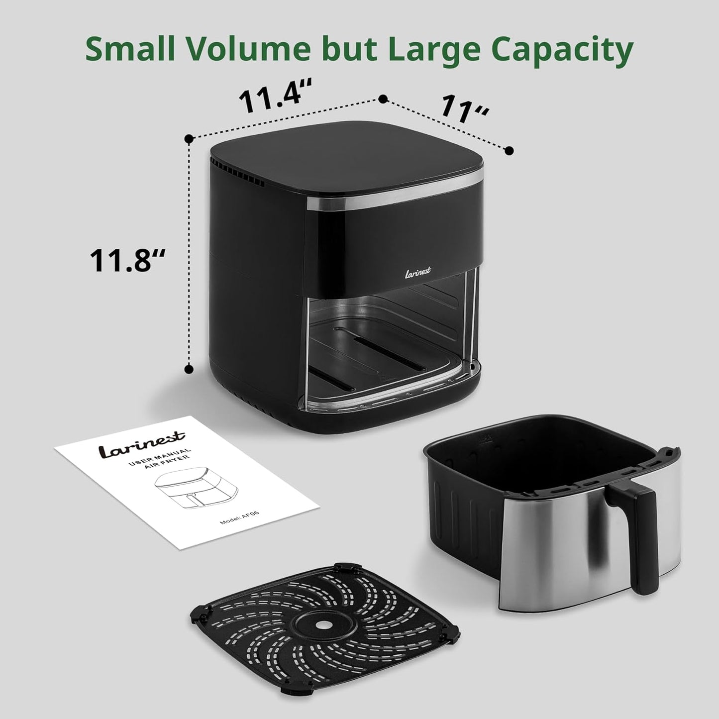 Air Fryer, 7.4-Quart,Crisping, Roasting, Dehydrating, and Reheating Non-Stick,Stainless Steel