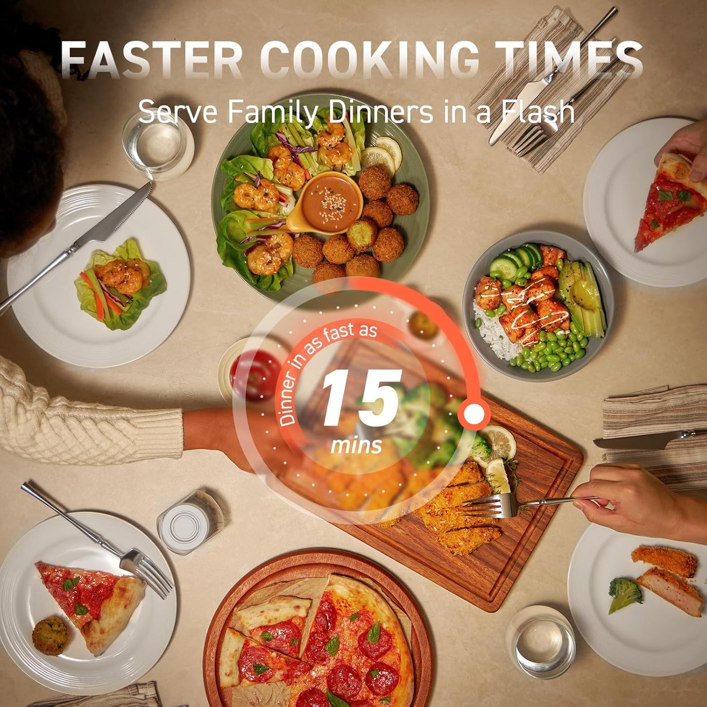 COSORI Air Fryer 9-In-1, Compact & Large 6-Qt, Fast Turbo Modes, 90°ā450°F Even Results with Precise Temperature Control, up to 95% Less Oil*, Roast, Bake, Dry, Reheat, Frozen, Broil, Proof, Grey