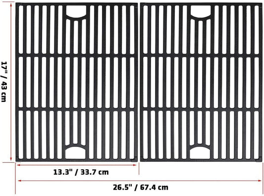 Grill Grates for Nexgrill Replacement Parts 5 Burner 720-0888N 720-0888,17 Inch Cast Iron Cooking Grate Replacement for Nexgrill 4 Burner 720-0830H 720-0830X 720-0888S 720-0783W for Nexgrill 5 Burner