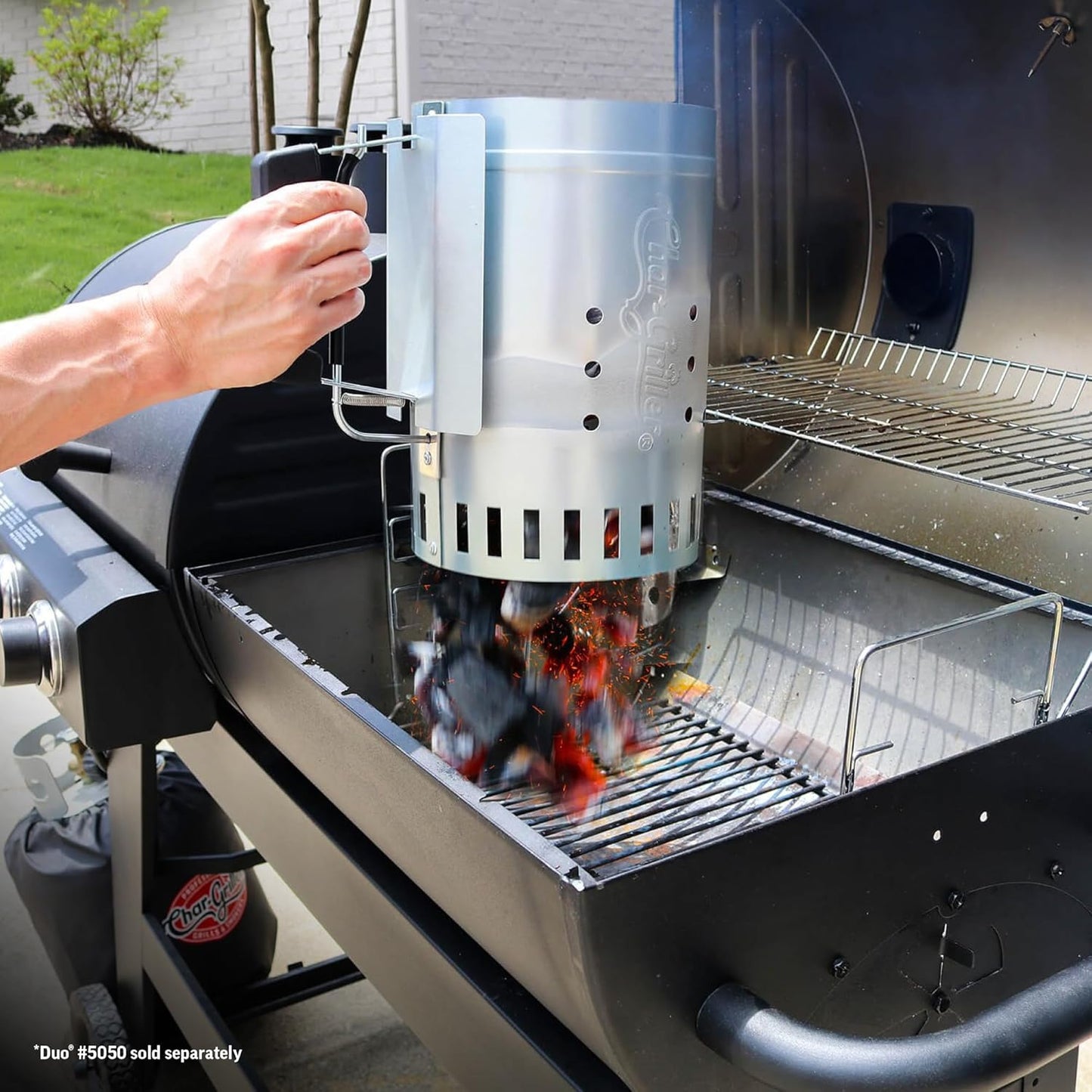 Char-Griller 19586 Charcoal Chimney Starter, Stainless