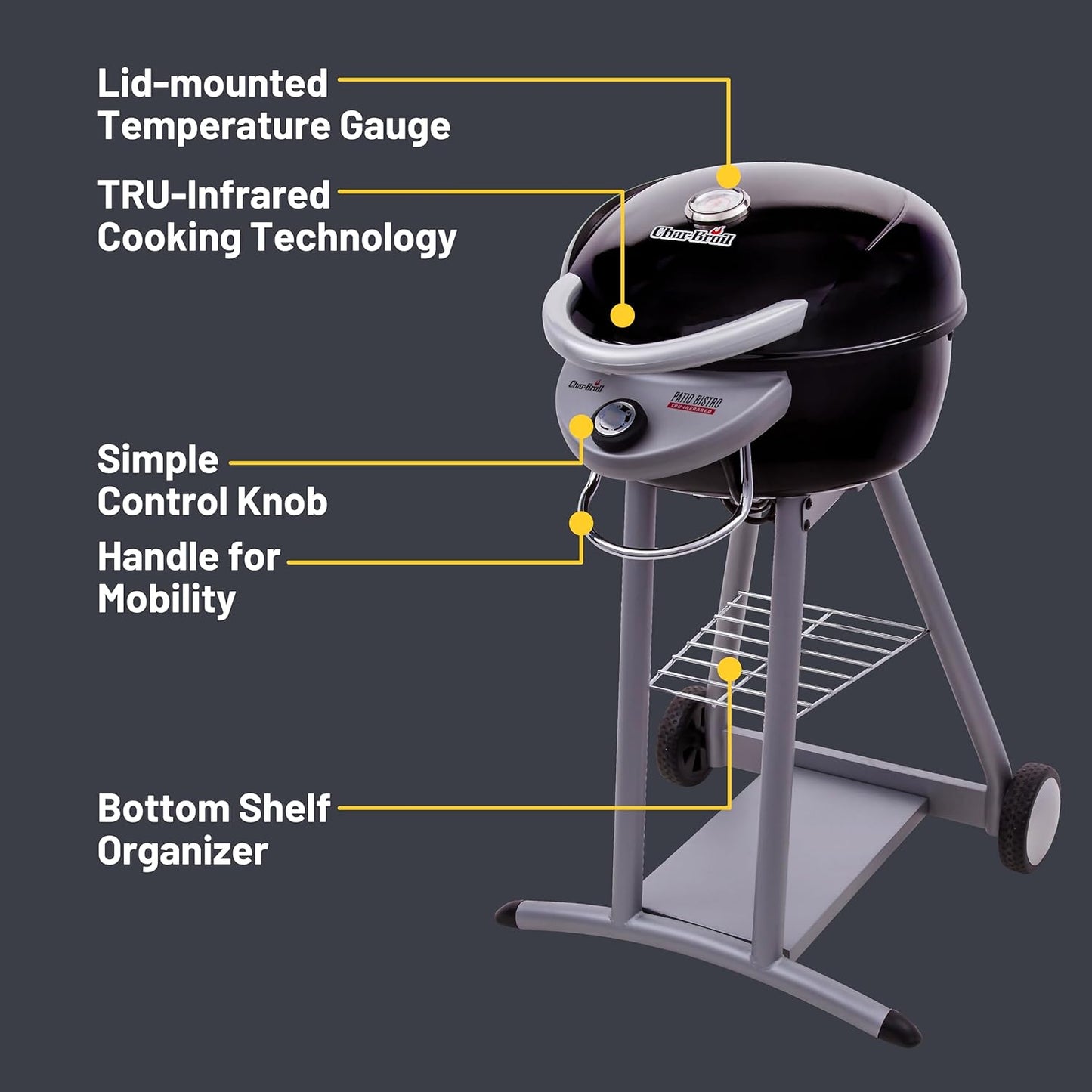 Char-Broil® Patio Bistro® Tru-Infrared Electric Grill, Black - 20602107