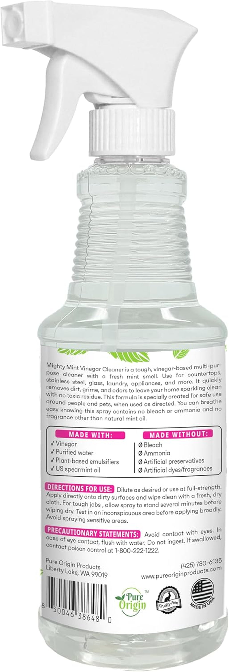 Mighty Mint Vinegar Cleaner, All-Purpose Spray, Spearmint Scent, 16Oz