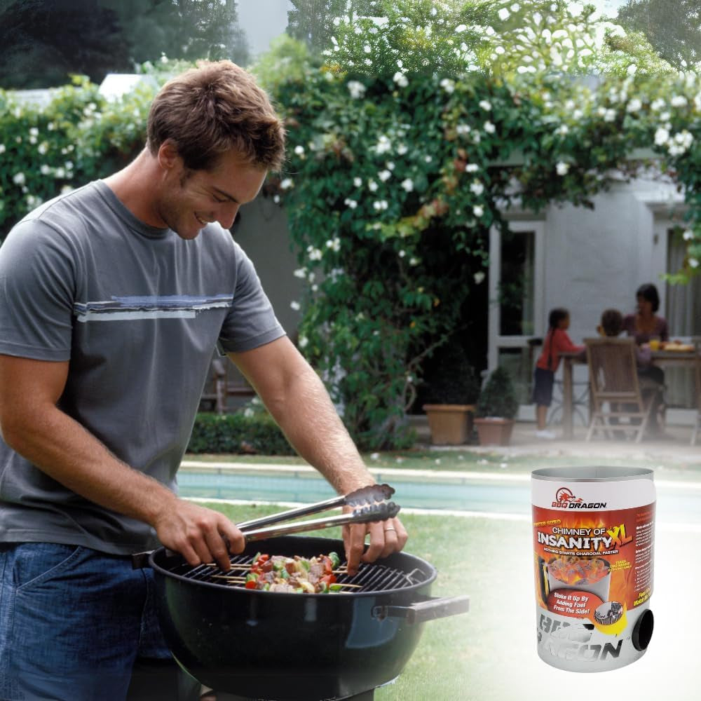 BBQ Dragon - Charcoal Chimney Starter for Coal Grill (Extra Large)