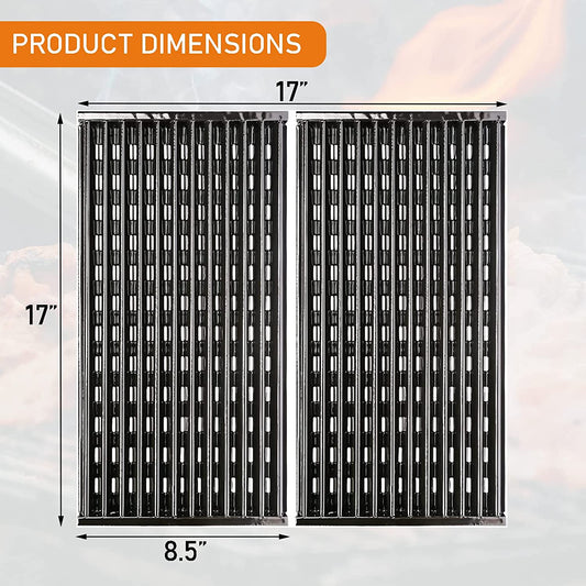 Hisencn Grill Grates for Charbroil Performance Tru-Infrared 2 Burner Gas Grill 463633316, 463672016 463672216, 463672416, 17 Inch Stamped Porcelain Steel Replacement Emitter Plates