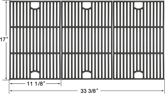 Hisencn 17 Inch Grill Cooking Grates for Homedepot Nexgrill 720-0896 720-0896B 720-0896C 720-0896CP 720-0896E, Cast Iron Grate Grill Grid Replacement Parts for Nexgrill 720-0898 720-0898A, 3 Pack