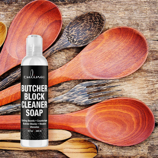 Culina All Natural Cutting Board Butcher Block Countertop wooden Utensils soap cleaner - LivanaNatural