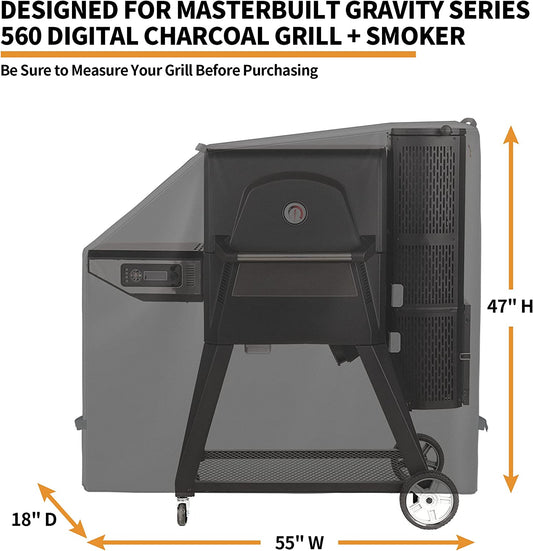 NEXCOVER Grill Cover - Compatible with Masterbuilt Gravity Series 560 Digital Charcoal Grill, Waterproof Smoker Cover, Heavy Duty BBQ Cover, Fade Resistant Barbecue Cover, Anti-Uv & Weather Resistant.