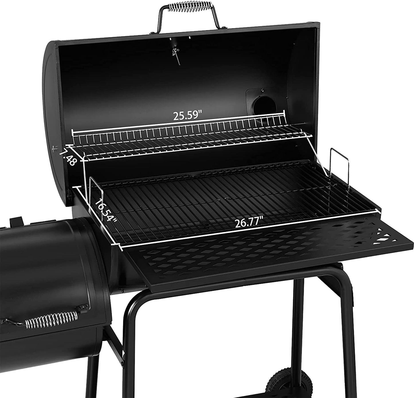 Royal Gourmet CC1830FC Charcoal Grill Offset Smoker (Grill + Cover), Black