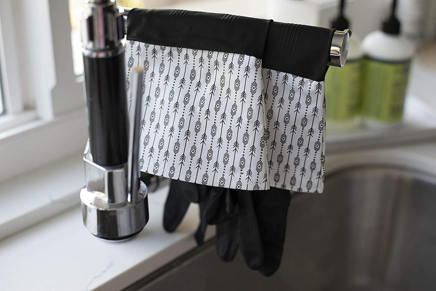 Glam Reusable Latex Dishwashing Gloves for Kitchen or Cleaning, One Size, Yellow, 3 Pairs