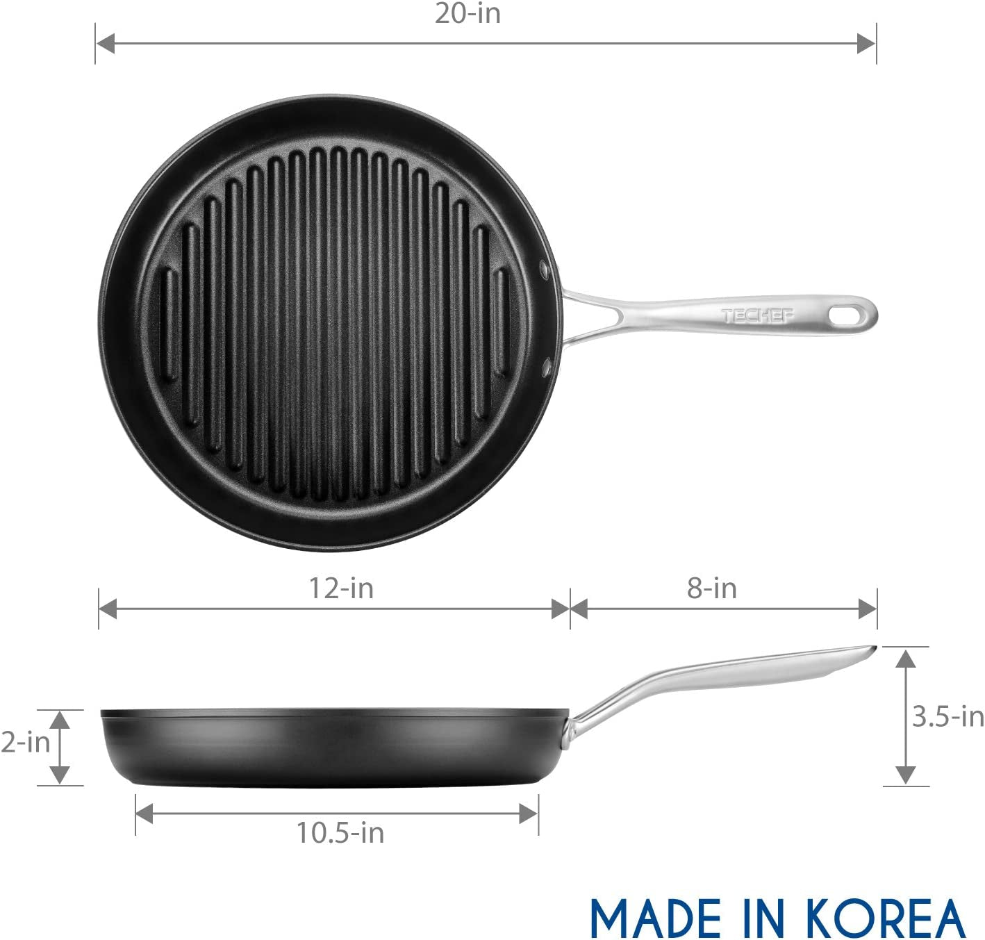 - Onyx Collection, 12-Inch Grill Pan, Coated with New Teflon Platinum Non-Stick Coating (PFOA Free) (12-Inch)