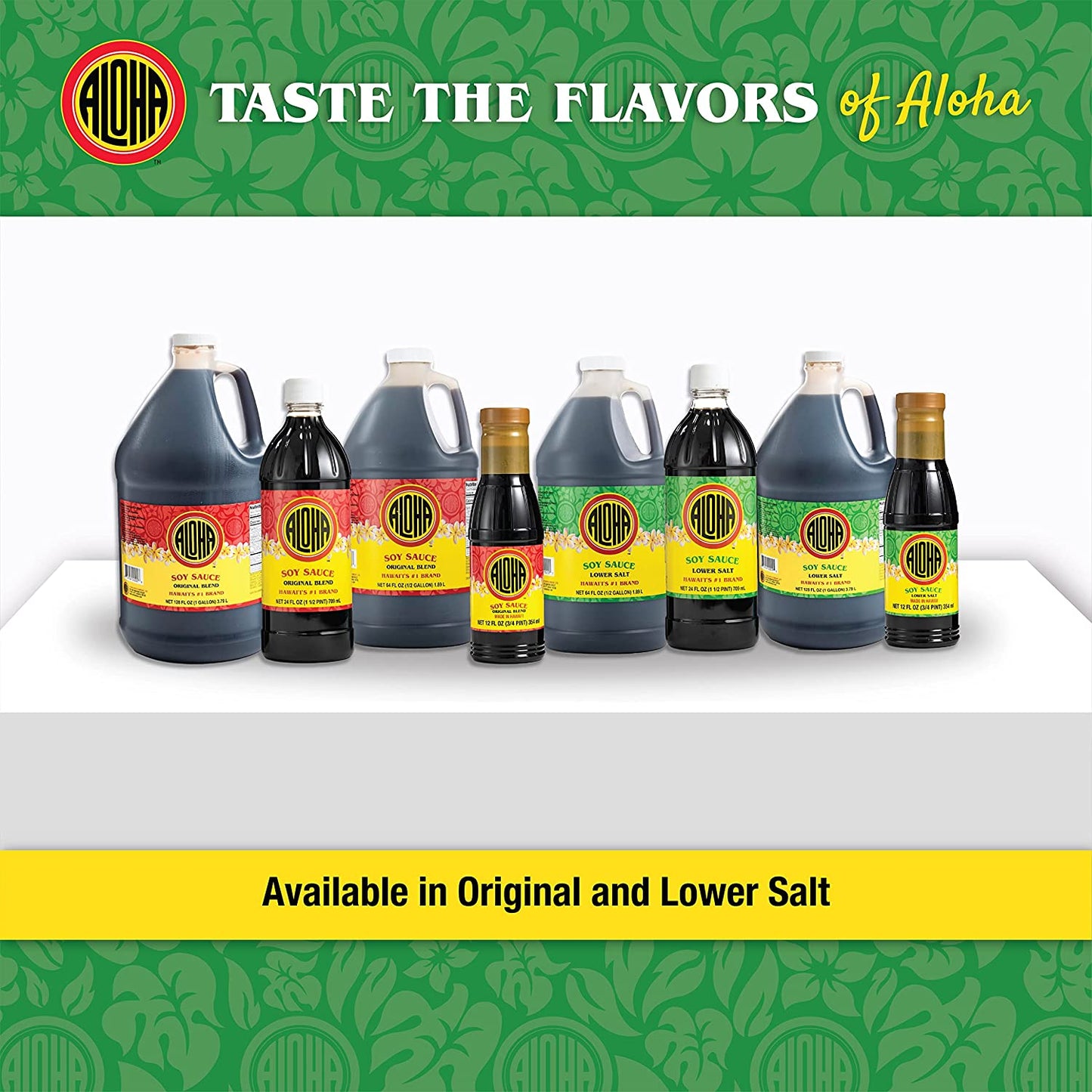 Aloha Shoyu Soy Sauce, Lower Salt - Hawaiian Soy Sauce with Smooth, Balanced Flavor - Authentic Soy Sauce for Cooking, Marinades, and Dips - Premium Shoyu Soy Sauce Made in Hawaii - 12 Oz