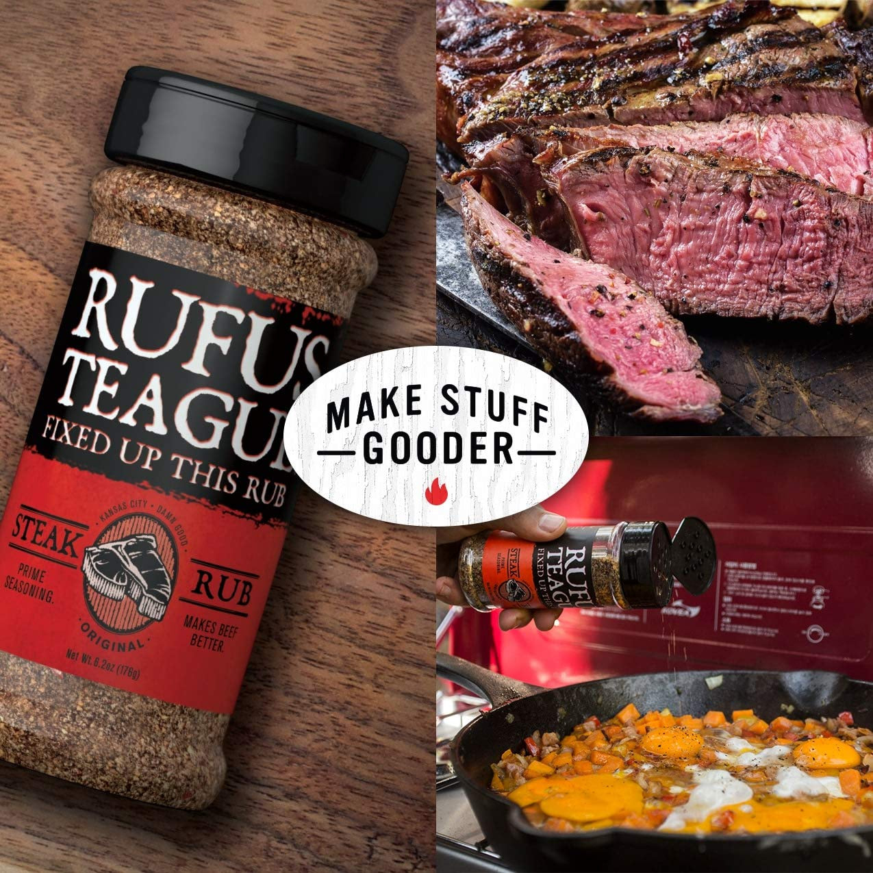 Rufus Teague - Steak Rub - Premium BBQ Rub - 6.2Oz Bottle