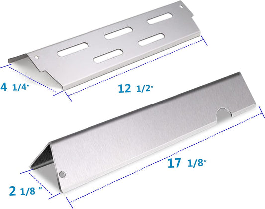 Grill Flavorizer Bars Heat Deflectors Gas Grill Replacement for Weber 66041, 66033, 66796, Weber Genesis II E-410, S-410, Genesis II LX E-440, S-440, Stainless Steel Grill Parts 17 Inch