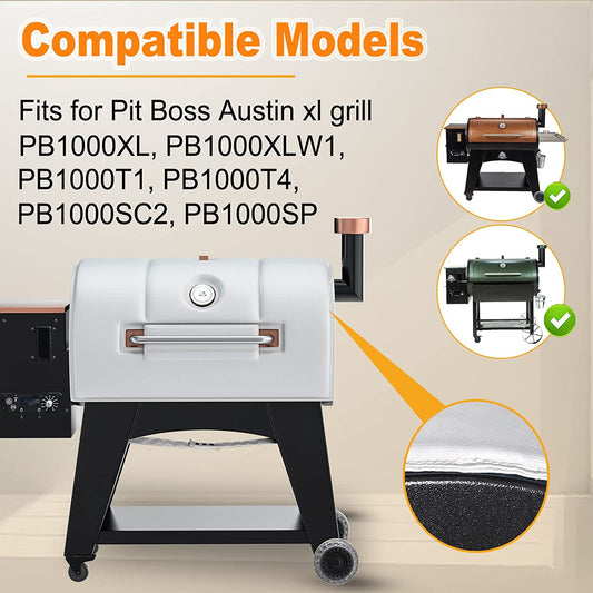 Grill Thermal Insulated Blanket for Pit Boss 67343 1000, 1100 Series Grills, Pit Boss Austin 1100XL Grill, 1000 Traditions, 1000SC Grill Pellet Smoker Insulated Blanket for Winter Cooking