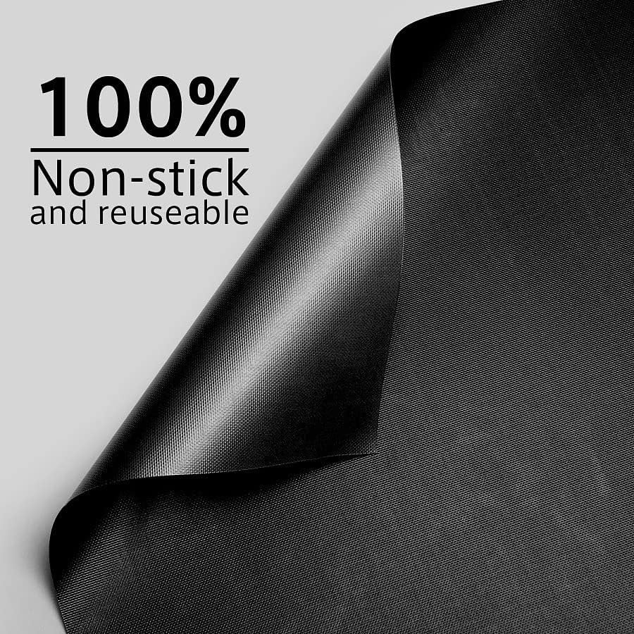 SJ Rose Grill MATS, 2 BBQ Grill MATS - Free BASTING Brush!, Reusable Grill & Baking Mat, Easy to Clean Grill Mat, Grilling Mats for Outdoor Grill, 2 BBQ Mat, Grill Mats for Outdoor Grill Nonstick