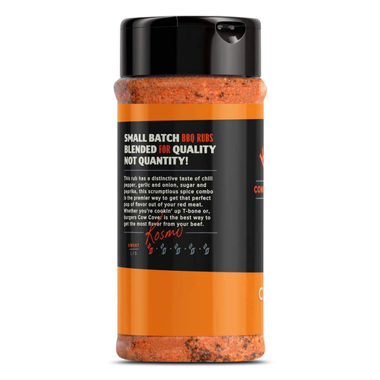 Kosmos Q Cow Cover BBQ Rub | Savory Blend | Great on Brisket, Steak, Ribs & Burgers | Best Barbecue Rub | Meat Seasoning & Spice Dry Rub | 10.5 Oz Shaker Bottle