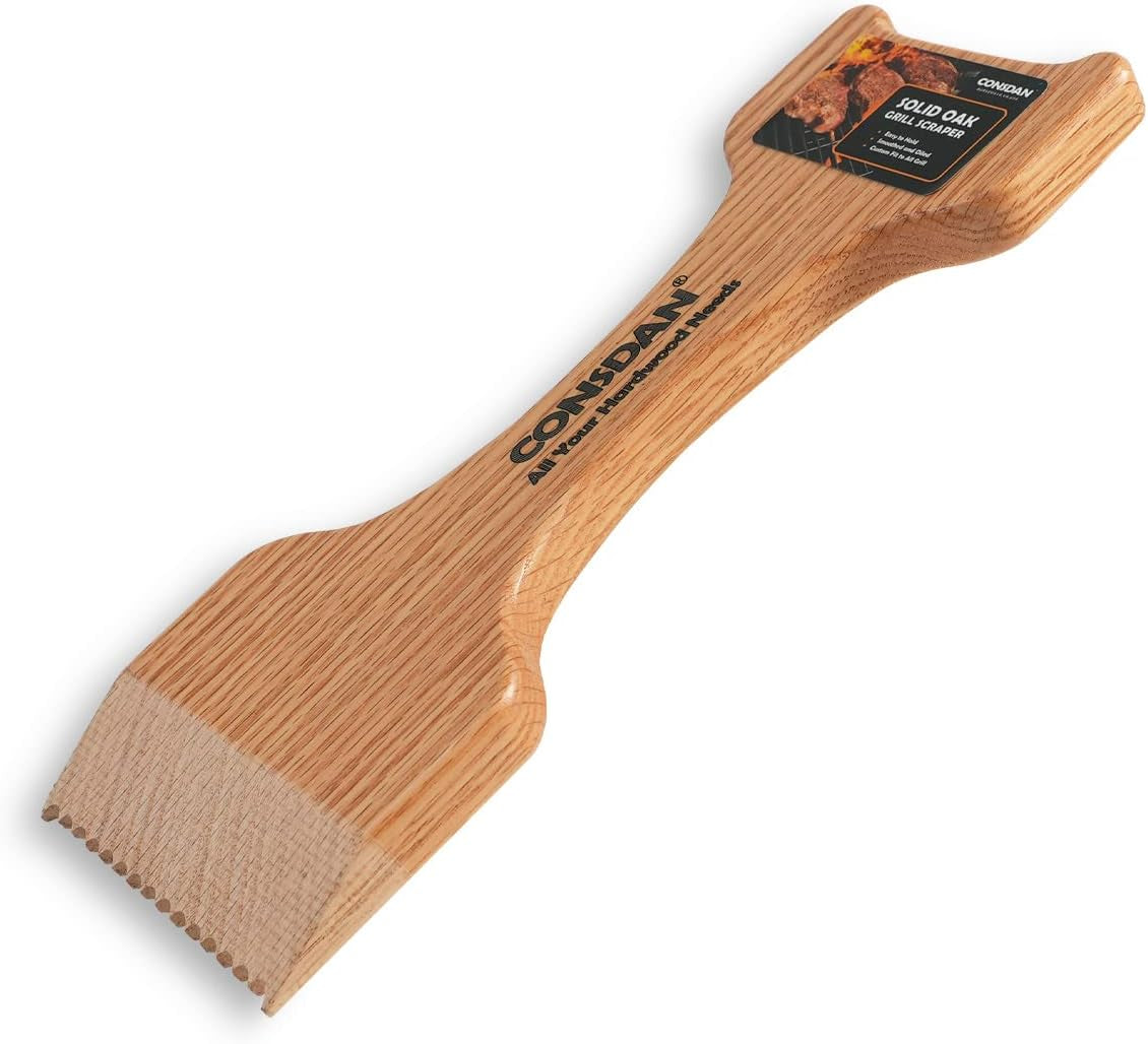 Grill Scraper, Soild Oak Wooden Grill Brush, Grill Scraper for Outdoor Grill, Bristle Free Grill Scrapers, Grill Grate Cleaner Safe Wood Grill Brusher