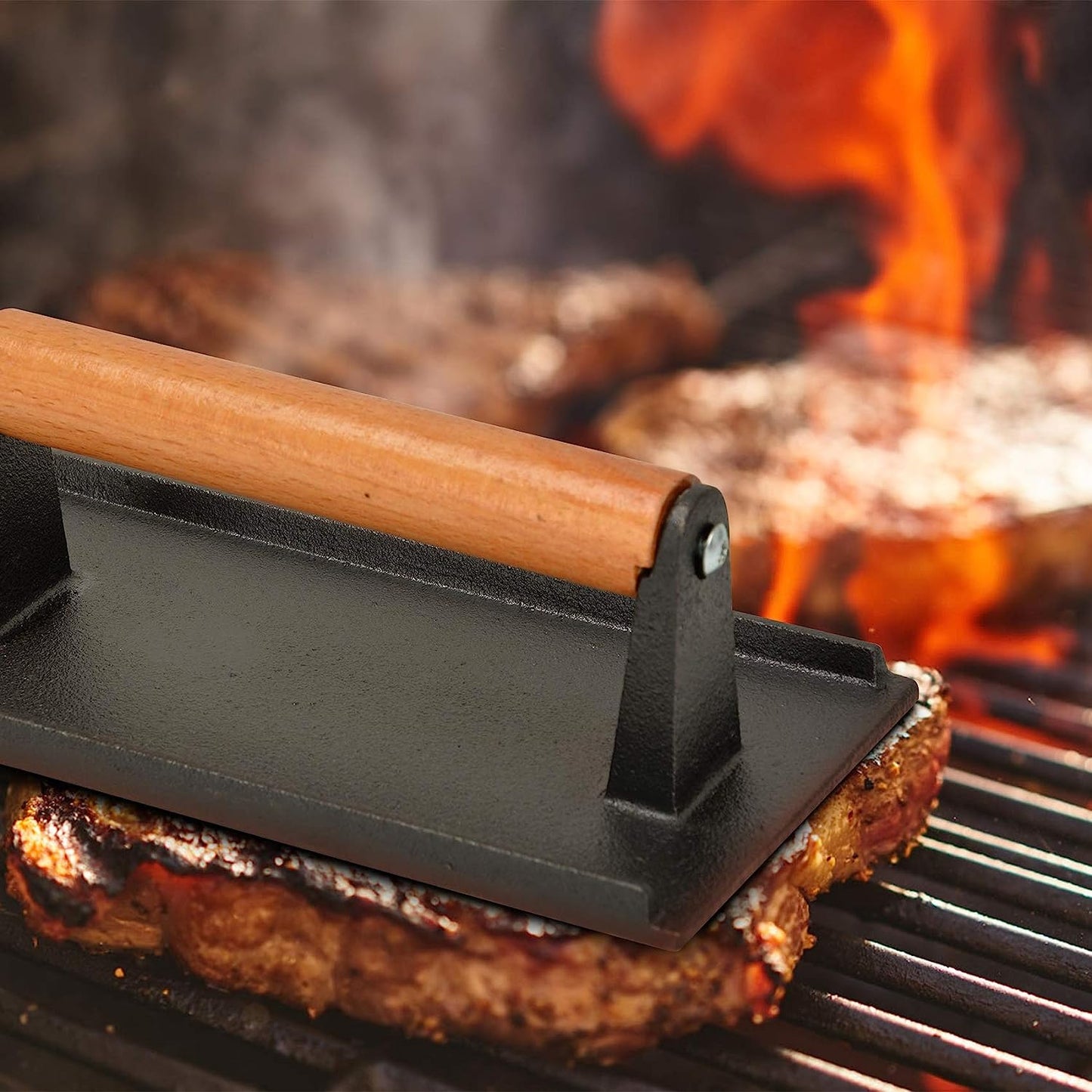 Only Fire Professional Barbecue Tool Kit Grill Griddle Tools Flat Top Griddle Accessories for Camping, Outdoor Hibachi, Backyard-Set of 5