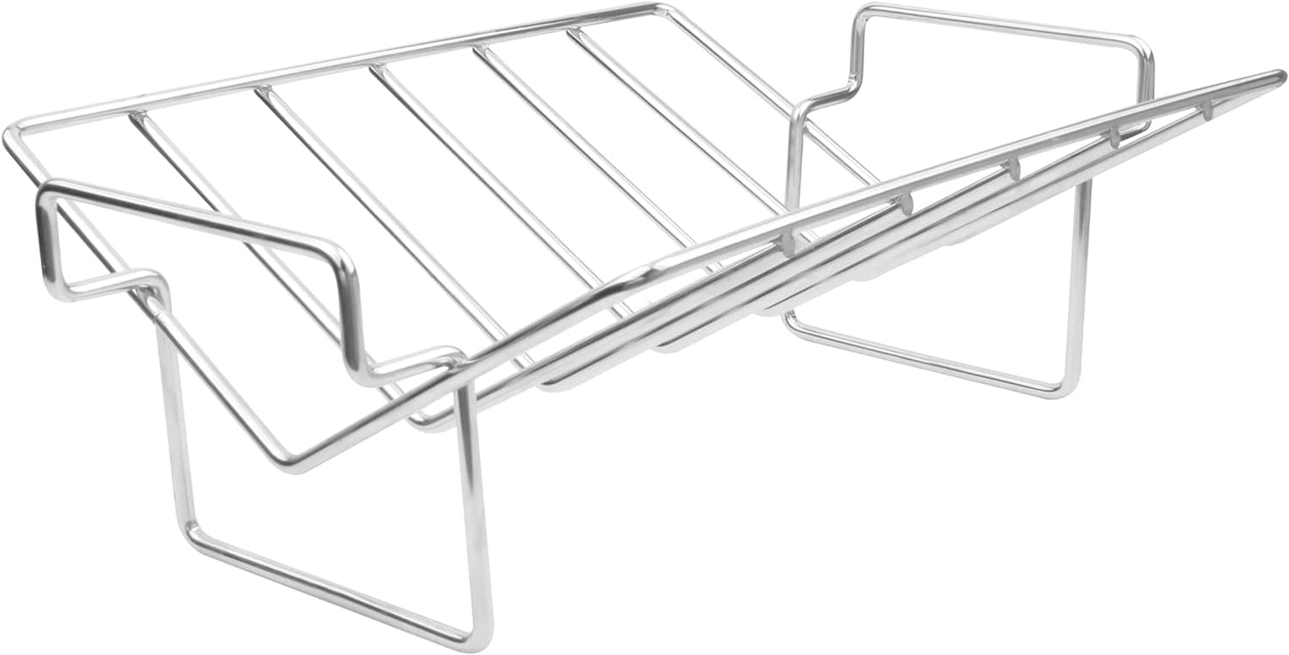 Thanksgiving Turkey Roasting Rack Stand for Smoker and Grill, Turkey Roaster V Rack Stainless Steel Rib Racks for Grilling and Smoking, for Large and Xlarge Big Green Egg,Kamado Joe,Big Joe Etc