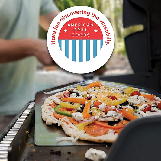 - Double Pre-Seasoned, Square Carbon Steel BBQ Grill Griddle, Made in USA - Perfect for Gas Grill - Durable, Flat Top Grill Pan - 3/16" Thick, 14" X 18"