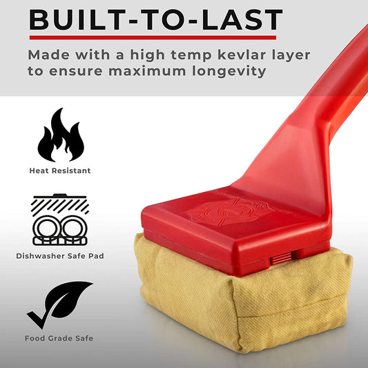 BBQ Replaceable Scraper Cleaning Head, Bristle Free - Durable and Unique Scraper Tools for Cast Iron or Stainless-Steel Grates, Barbecue Cleaner (Grill Brush)