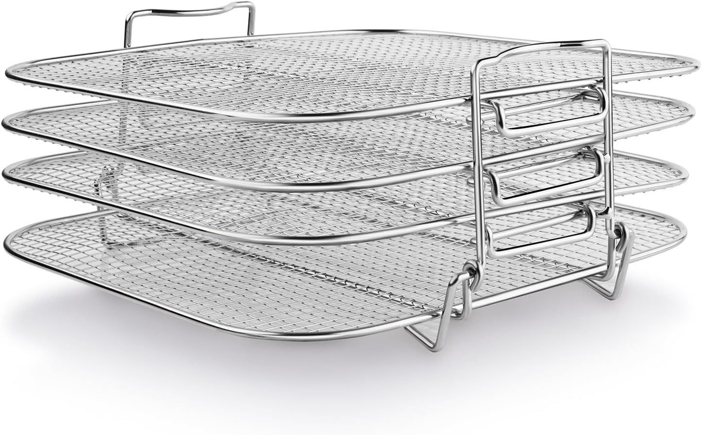 Dehydrator Rack Stainless Steel Stand Accessories Compatible with Instant Vortex plus 6 Quart Air Fryer, Ninja Foodie Grill, Chefman 8 Quart Air Fryer, 4 Layers