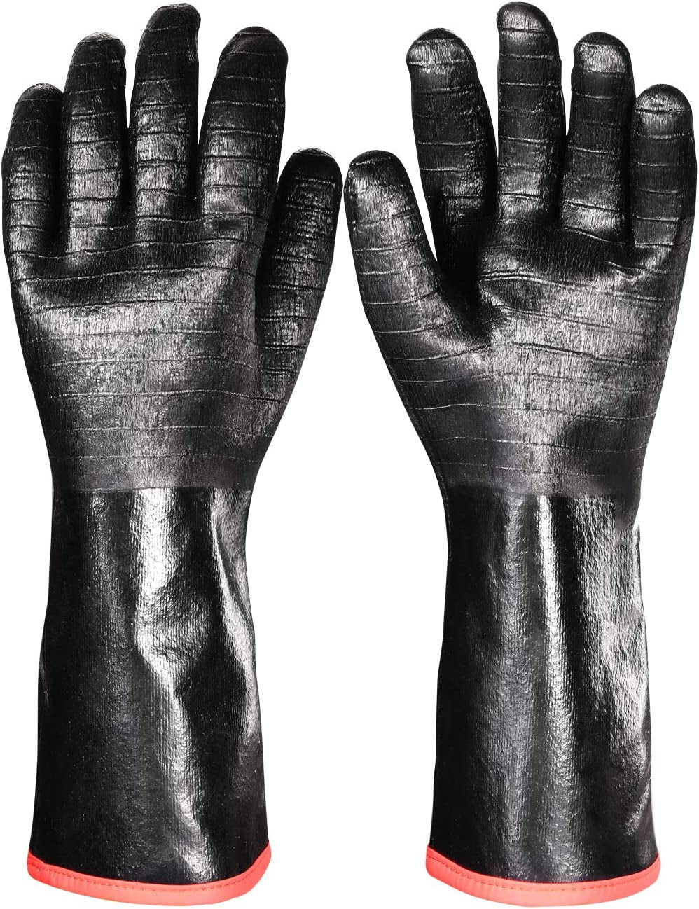 BBQ Gloves, 1 Pair, 1292℉ Heat Resistant Grilling Oven Gloves, Fire & Oil Resistant Waterproof Kitchen Mitts Potholders for Cooking, Grill, Barbecue, Frying, Baking, 14 Inch