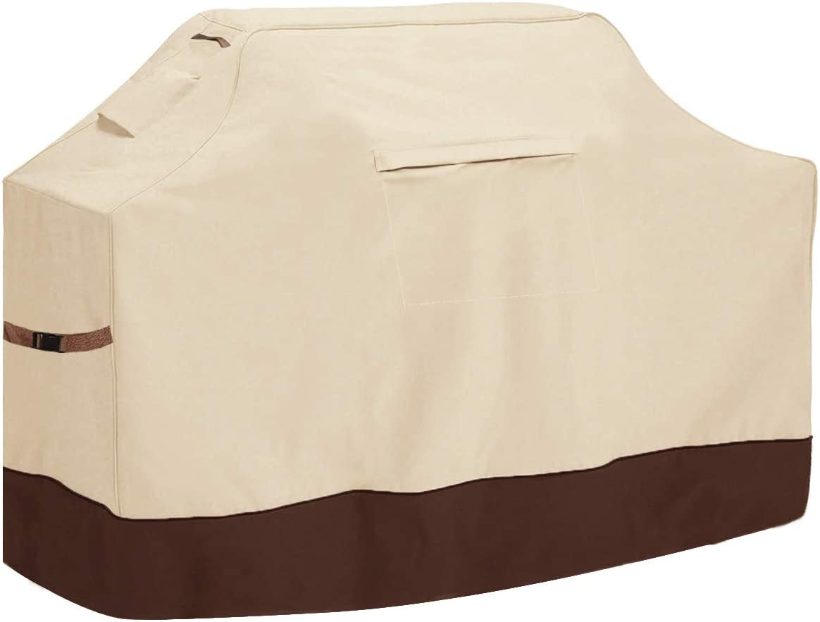 Vailge Grill Cover,58-Inch Waterproof BBQ Cover,600D Heavy Duty Gas Grill Cover, UV & Dust & Rip & Fading Resistant,Suitable for Weber, Brinkmann, Char Broil Grills and More,Beige