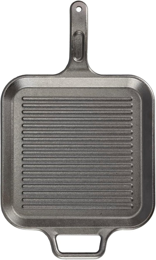 BOLD 12 Inch Seasoned Cast Iron Grill Pan; Design-Forward Cookware
