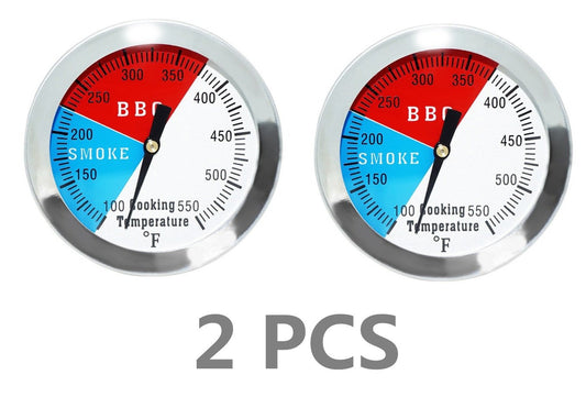 2 Inch BBQ Thermometer Gauge 2 Pcs Charcoal Grill Pit Smoker Temp Gauge Grill Thermometer Replacement for Smoker Grill Wood Charcoal Pit, Grill Temp Thermometer