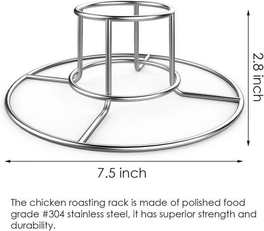 RUSFOL Beercan Chicken Rack, Stainless Steel Chicken Stand for Smoker and Grill