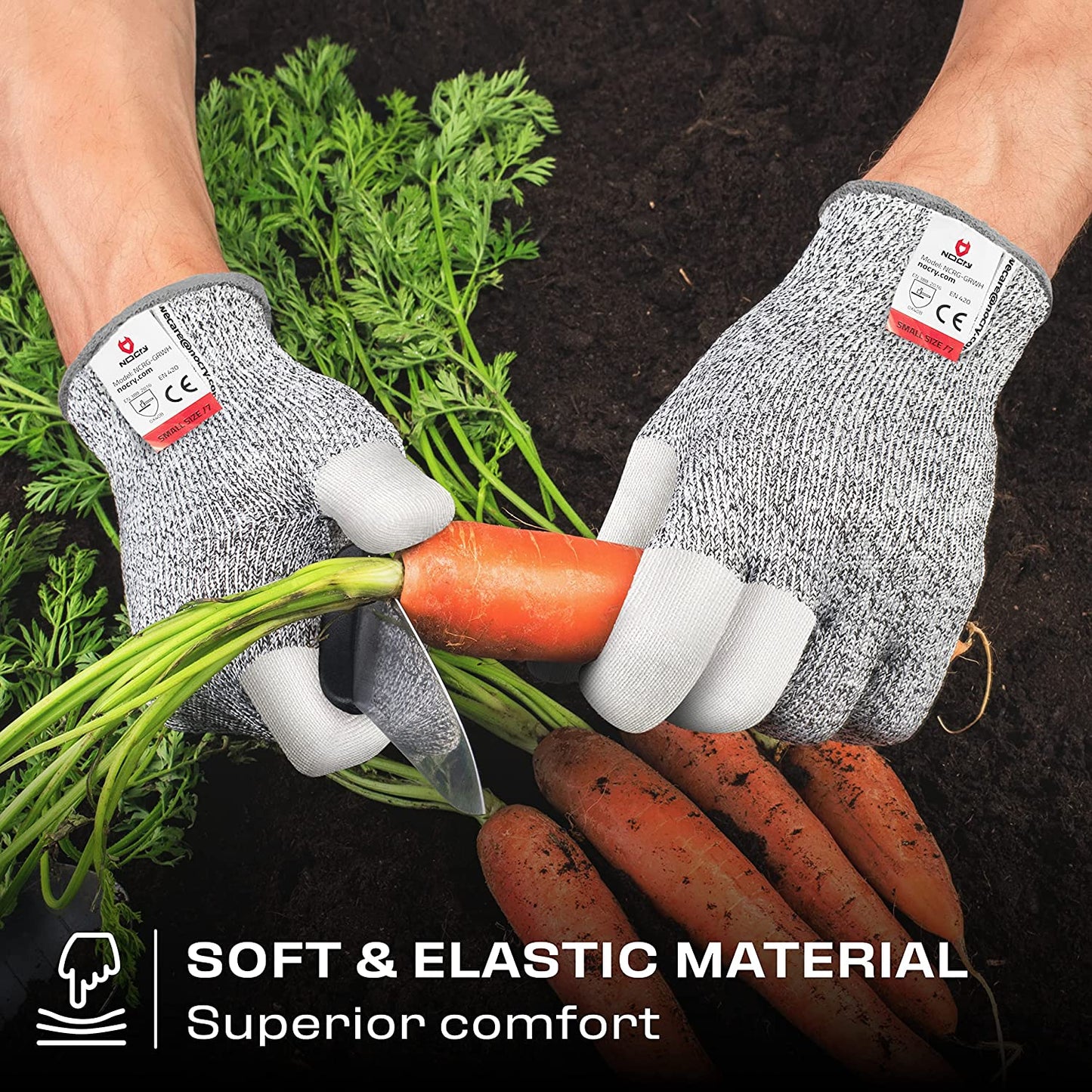 Cut Resistant Work Gloves for Women and Men, with Reinforced Fingers; Comfortable, 100% Food Grade Kitchen Cooking Gloves; Ambidextrous Safety Cutting Gloves; Level 5 Protection; Grey
