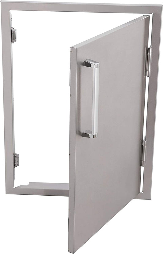 Bonfire Outdoor Kitchen BBQ Access Door,17 X24 Inch,304 Stainless Steel Single Vertical Door for Grilling Station or BBQ Island,Silver,17X24″ Vertical,None
