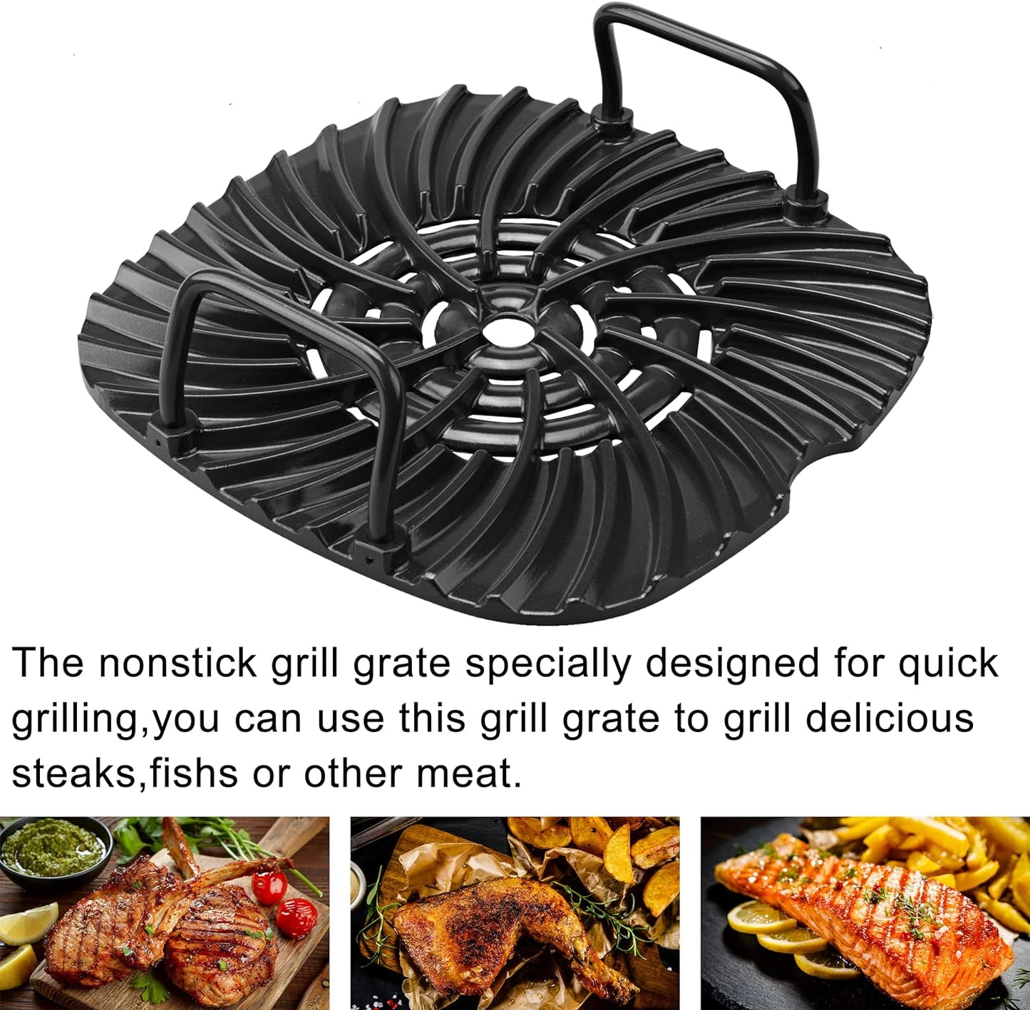 Grill Grate Compatible with Ninja AG301 Foodi,Accessories for Ninja Foodi 5-In-1 Indoor Grill,Non-Stick Replacement Grill Griddle for Ninja Foodi AG300,AG400,AG302,EG201,LG450CCO,LG450CO,IG351A,IG302Q