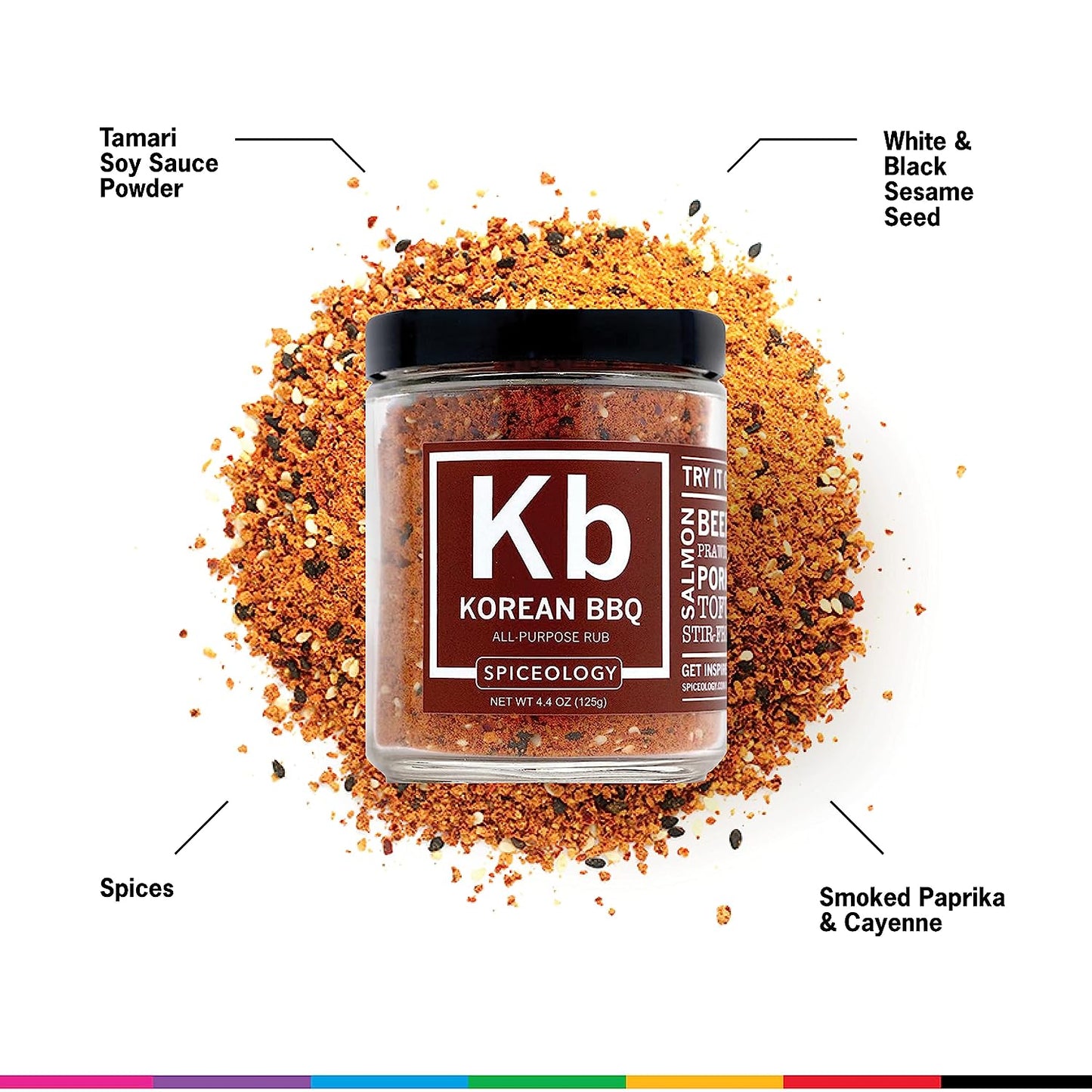 Spiceology - Korean BBQ All-Purpose Spice Rub - Barbeque Rubs, Spices and Seasonings - Use On: Stir-Fry, Salmon, Beef, Chicken, Prawns, Pork, Tofu, and Vegetables - 4.4 Oz