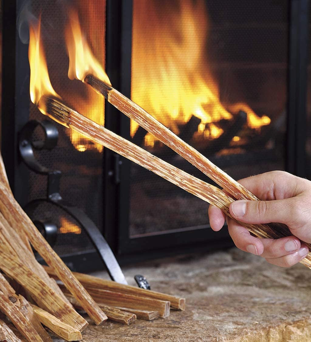 Plow & Hearth Boxed Fatwood Fire Starter All Natural Organic Resin Rich Eco Friendly Kindling Sticks for Wood Stoves Fireplaces Campfires Fire Pits Burns Quickly and Easily Safe Non Toxic (40 LB)