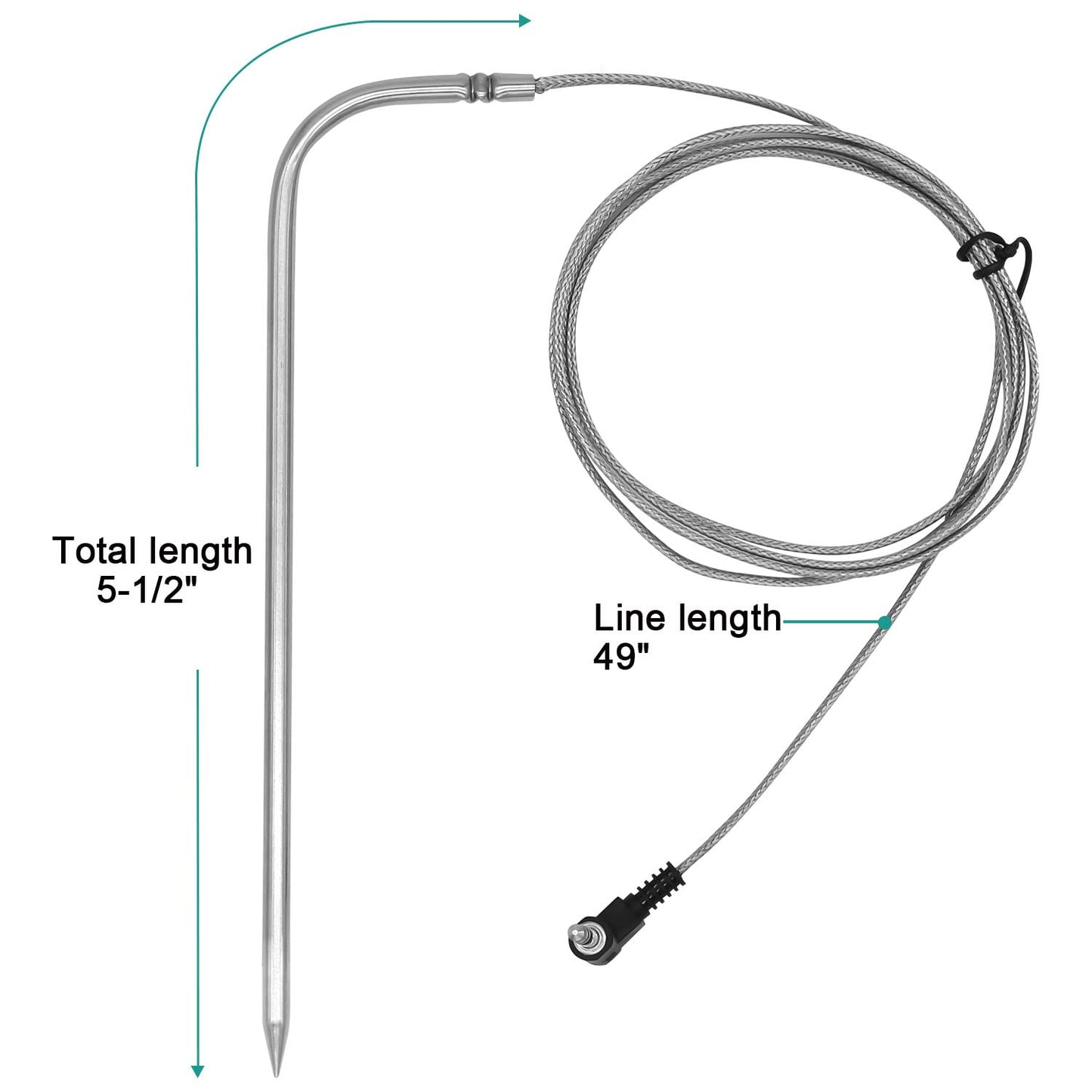 Meat Probe Kit for Masterbulit Gravity Series 560/800/1050 XL Digital Charcoal Grill and Smoker, Meat Thermometers with Clips and Gormmet 4-Pack