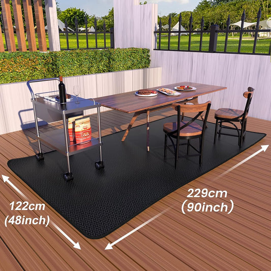 Super Extra Large 90X48 Inch under Grill Mat for Outdoor Grill, Charcoal, Flat Top, Smoker, Deck Patio Protection Mats, Indoor Fireplace Mats, Fire Pit Mat, Both Sides Fireproof Waterproof Pad