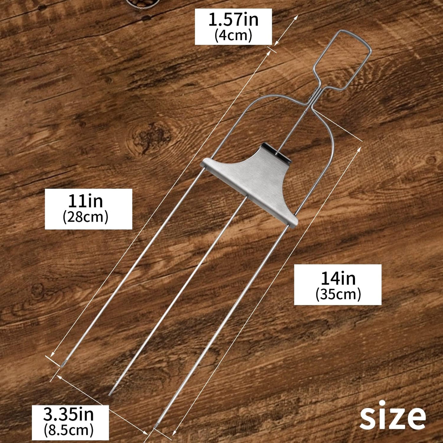 Chuanke 3-Prong Stainless Steel Skewers for BBQ Grilling with Push Bar Slider Easy Food Removal (1)