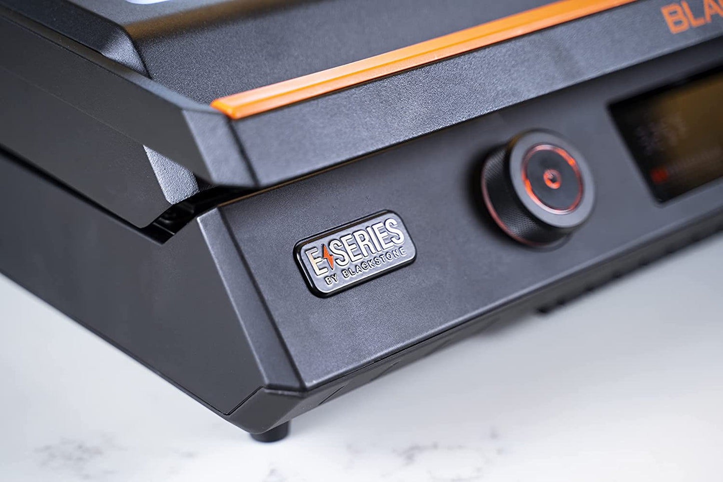 22-Inch Electric Griddle - 1200W Non Stick Ceramic Titanium Coated Stainless Steel Tabletop Griddle with Ez-Touch Control Dial, LCD Display, Patented Rotate & Remove Glass Hood - 8001