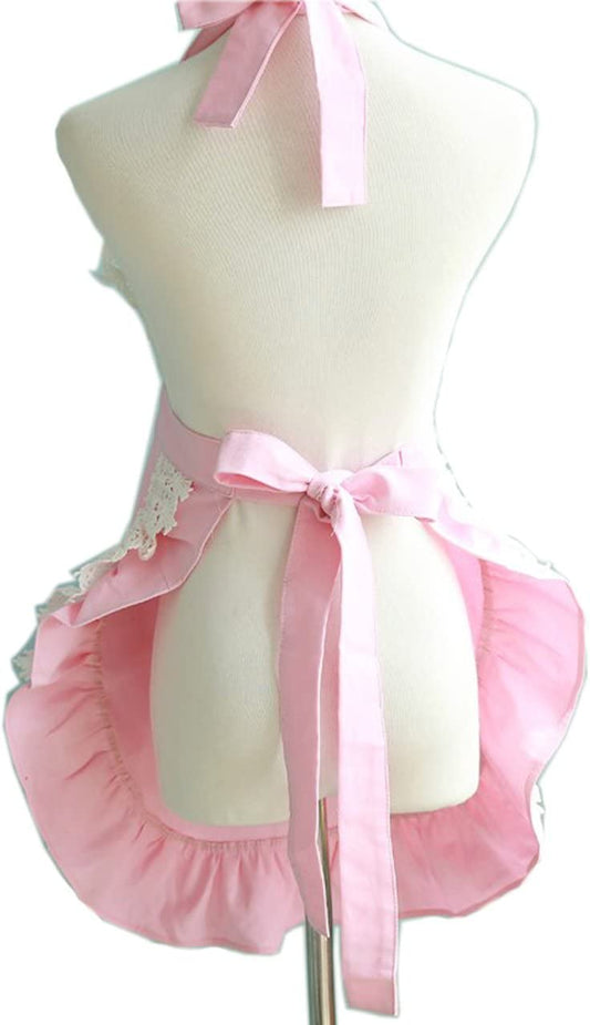 Lovely Home Work Adjustable Apron Cake Kitchen Cooking Women Girls Aprons with Pocket for Gift, Pink