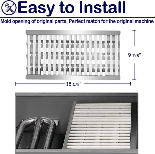 Grill Heat Plate Shield BBQ Ceramic Rod Complete Radiant Tray Replacement Parts for DCS 27DBQ, 27DBR, 27DSBQ, 27FSBQ, 36DBQ, 48DBQ, BGA27-BQ, BGB36-BQARN, BGB48-BQARL, Stainless Steel Gas Burner Cover