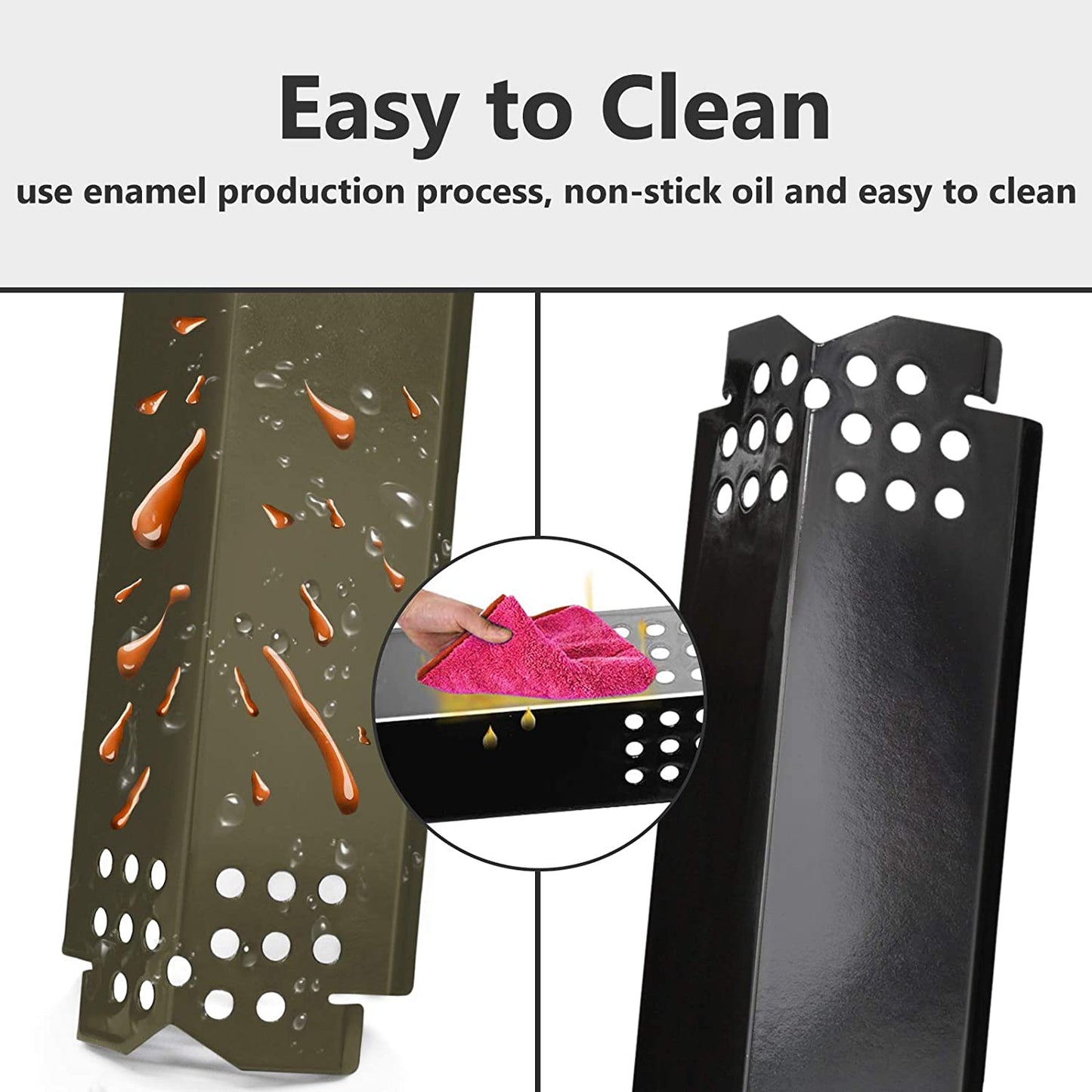 Grill Replacement Parts for Nexgrill 720-0830H, 4 Pack Grill Burner Tubes and Heat Plate Shields for Home Depot Nexgrill 4 Burner 720-0830H, Nexgrill 720-0864, 720-0864M Gas Grills