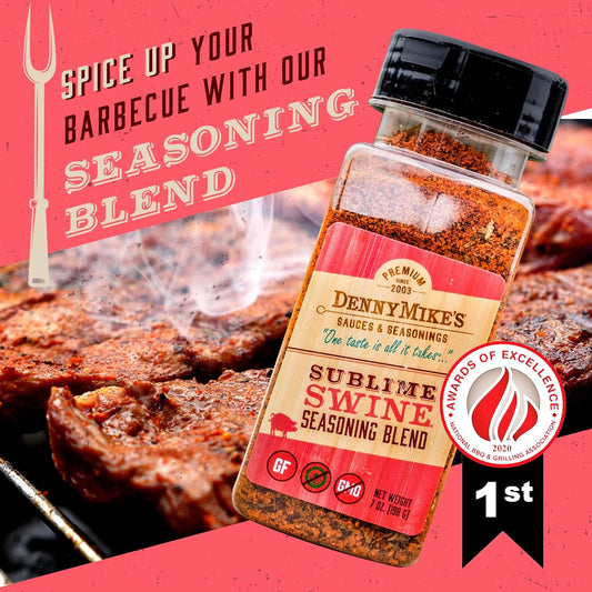Dennymike’S Sublime Swine Seasoning Blend, All Natural Spices and Seasonings, Low Sodium and Keto-Friendly Chili Seasoning Mix, BBQ Rub for Cooking, Smoking, and Grilling, 7 Oz